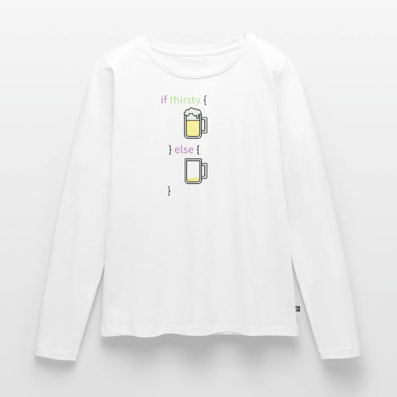 Programming language coder coding beer programmer Women's Premium Organic Long Sleeve Shirt