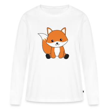 Fuchs süßes Waldtier Füchse Rotfuchs - Frauen Premium Bio Langarmshirt - Weiß - Vorne - Julia (174cm)