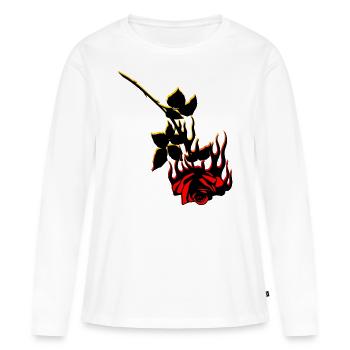 ROSE - T-shirt manches longues Premium bio Femme - blanc - Devant - Julia (174cm)