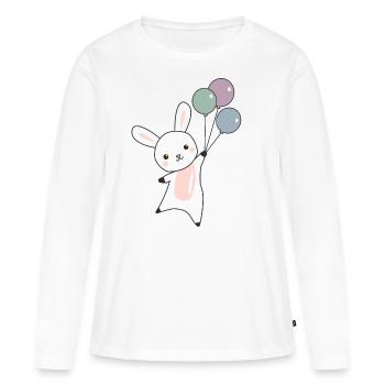 flies balloons top cute animals for children - Women's Premium Organic Long Sleeve Shirt - white - Front - Julia (174cm)