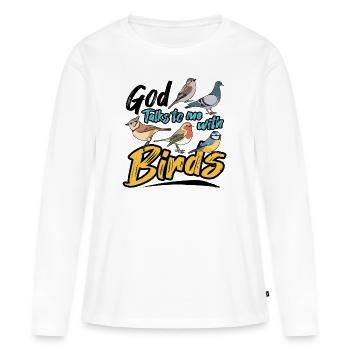 Ornithologue ornithologue ornithologue - T-shirt manches longues Premium bio Femme - blanc - Devant - Julia (174cm)