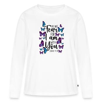 Christian Bible Verse Quote - Frauen Premium Bio Langarmshirt - Weiß - Vorne - Julia (174cm)