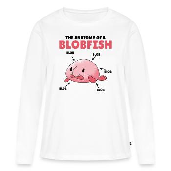 Blobfish Explication Anatomie d’un Blobfish - T-shirt manches longues Premium bio Femme - blanc - Devant - Julia (174cm)