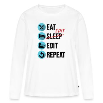 Filmmaker Postproduction Video Editor and Editor - Women's Premium Organic Long Sleeve Shirt - white - Front - Julia (174cm)