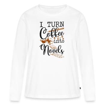 Writing Coffee Novel Writer & - Frauen Premium Bio Langarmshirt - Weiß - Vorne - Julia (174cm)
