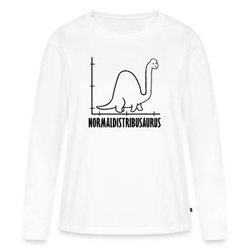 Dinosaure Math Pythagore Mathématicien - T-shirt manches longues Premium bio Femme - blanc - Devant - Julia (174cm)