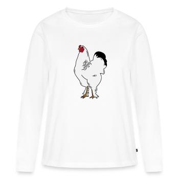 Brahma Rooster Poulet Drôle De Fermier Poulet - T-shirt manches longues Premium bio Femme - blanc - Devant - Julia (174cm)