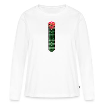 CRAVATE DE MANCHE DE GUITARE - T-shirt manches longues Premium bio Femme - blanc - Devant - Julia (174cm)