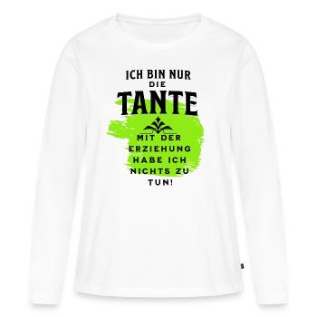 Tante und Erziehung - Frauen Premium Bio Langarmshirt - Weiß - Vorne - Julia (174cm)