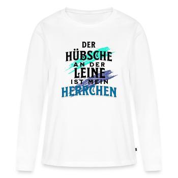 Herrchen Gassi Spruch - Frauen Premium Bio Langarmshirt - Weiß - Vorne - Julia (174cm)