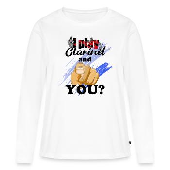 Clarinet i play Clarinet Cool - Women's Premium Organic Long Sleeve Shirt - white - Front - Julia (174cm)