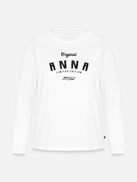 Anna Limited Edition - Frauen Premium Bio Langarmshirt - Weiß