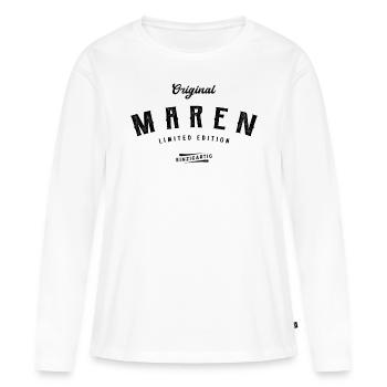 Maren Limited Edition - Frauen Premium Bio Langarmshirt - Weiß - Vorne - Julia (174cm)