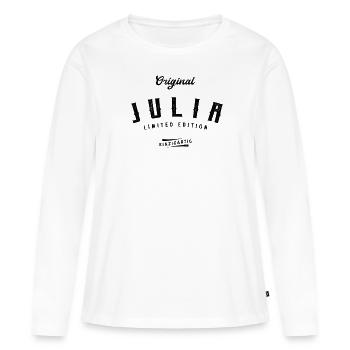 Julia Limited Edition - Frauen Premium Bio Langarmshirt - Weiß - Vorne - Julia (174cm)