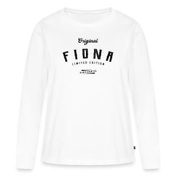 Fiona Limited Edition - Frauen Premium Bio Langarmshirt - Weiß - Vorne - Julia (174cm)