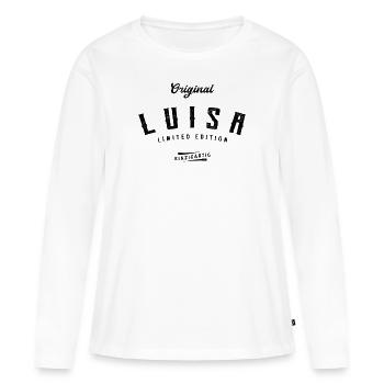 Luisa Limited Edition - Frauen Premium Bio Langarmshirt - Weiß - Vorne - Julia (174cm)