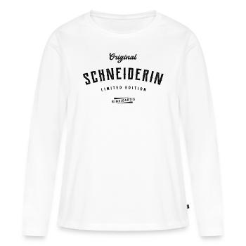 Schneider Original Schneiderin Nähen Schneider - Frauen Premium Bio Langarmshirt - Weiß - Vorne - Julia (174cm)