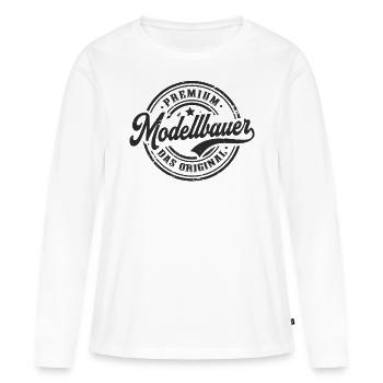 Modellbauer Original Lustiges Modellbau - Frauen Premium Bio Langarmshirt - Weiß - Vorne - Julia (174cm)