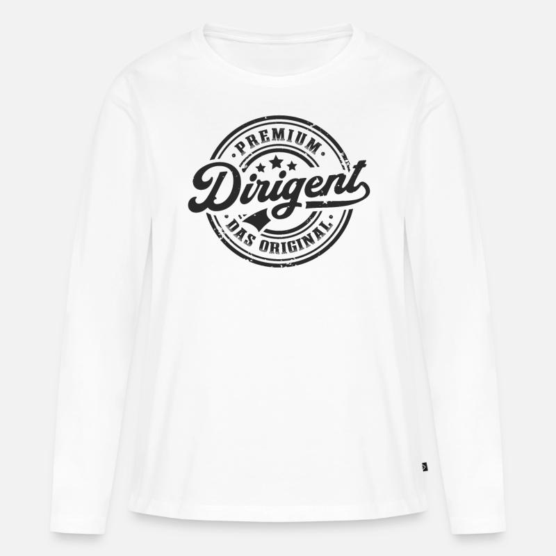 Dirigent Original Lustiges Dirigenten - Frauen Premium Bio Langarmshirt - Weiß