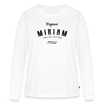Miriam Limited Edition - Frauen Premium Bio Langarmshirt - Weiß - Vorne - Julia (174cm)