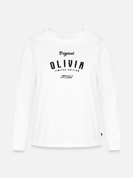 Olivia Limited Edition - Frauen Premium Bio Langarmshirt - Weiß