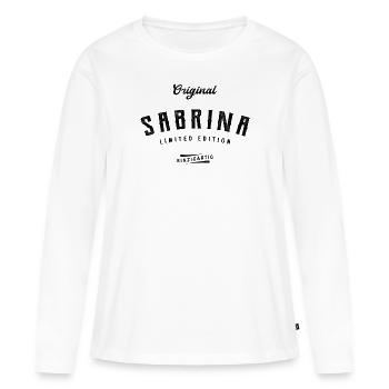 Sabrina Limited Edition - Frauen Premium Bio Langarmshirt - Weiß - Vorne - Julia (174cm)