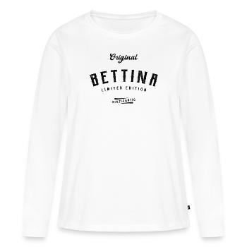 Bettina Limited Edition - Frauen Premium Bio Langarmshirt - Weiß - Vorne - Julia (174cm)