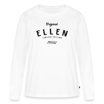 Ellen Limited Edition - Frauen Premium Bio Langarmshirt - Weiß - Vorne - Julia (174cm)