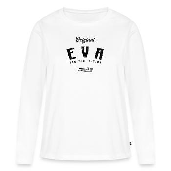 Eva Limited Edition - Frauen Premium Bio Langarmshirt - Weiß - Vorne - Julia (174cm)