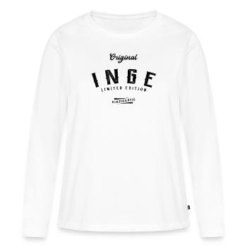 Inge Limited Edition - Frauen Premium Bio Langarmshirt - Weiß - Vorne - Julia (174cm)