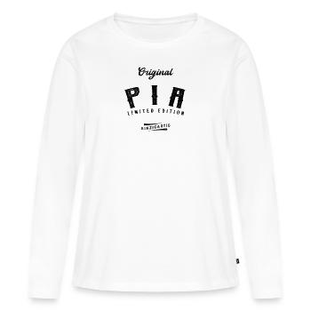 Pia Limited Edition - Frauen Premium Bio Langarmshirt - Weiß - Vorne - Julia (174cm)