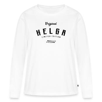 Helga Limited Edition - Frauen Premium Bio Langarmshirt - Weiß - Vorne - Julia (174cm)