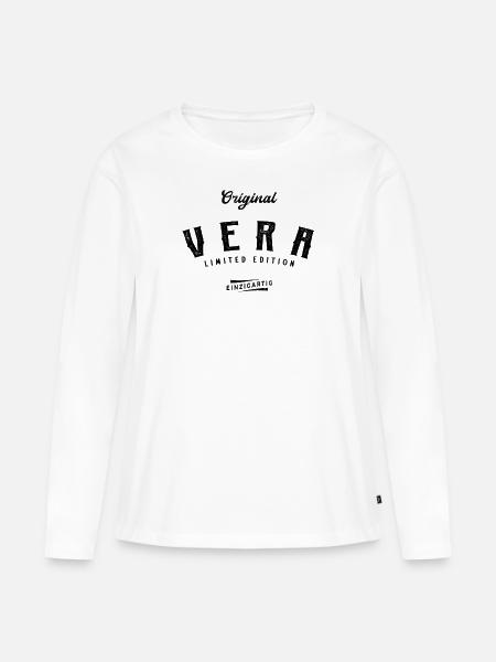 Vera Limited Edition - Frauen Premium Bio Langarmshirt - Weiß