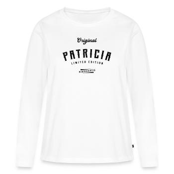 Patricia Limited Edition - Frauen Premium Bio Langarmshirt - Weiß - Vorne - Julia (174cm)