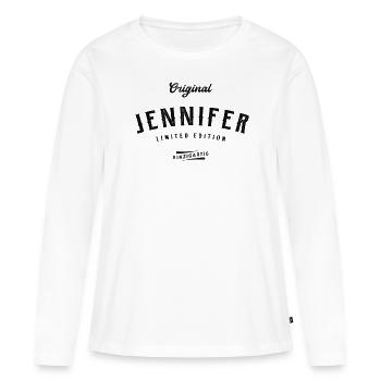 Jennifer Limited Edition - Frauen Premium Bio Langarmshirt - Weiß - Vorne - Julia (174cm)