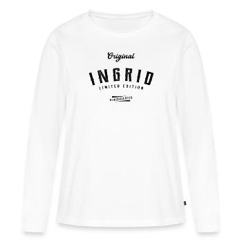 Ingrid Limited Edition - Frauen Premium Bio Langarmshirt - Weiß - Vorne - Julia (174cm)