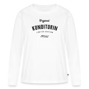 Konditorin Limited Edition Konditorei - Frauen Premium Bio Langarmshirt - Weiß - Vorne - Julia (174cm)