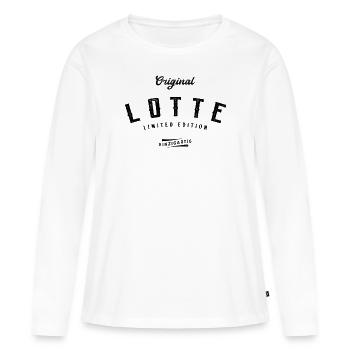 Lotte Limited Edition - Frauen Premium Bio Langarmshirt - Weiß - Vorne - Julia (174cm)
