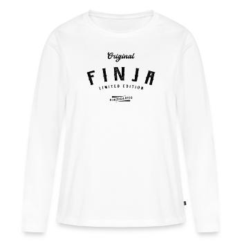 Finja Limited Edition - Frauen Premium Bio Langarmshirt - Weiß - Vorne - Julia (174cm)