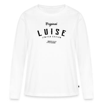 Luise Limited Edition - Frauen Premium Bio Langarmshirt - Weiß - Vorne - Julia (174cm)