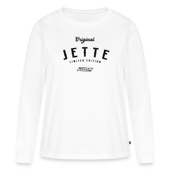 Jette Limited Edition - Frauen Premium Bio Langarmshirt - Weiß - Vorne - Julia (174cm)