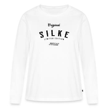 Silke Limited Edition - Frauen Premium Bio Langarmshirt - Weiß - Vorne - Julia (174cm)