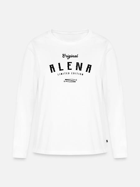 Alena Limited Edition - Frauen Premium Bio Langarmshirt - Weiß