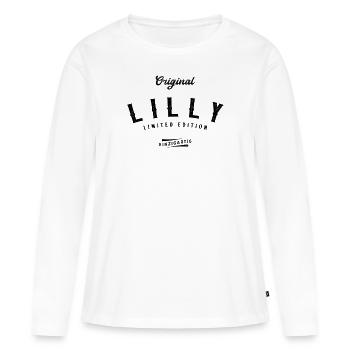 Lilly Limited Edition - Frauen Premium Bio Langarmshirt - Weiß - Vorne - Julia (174cm)
