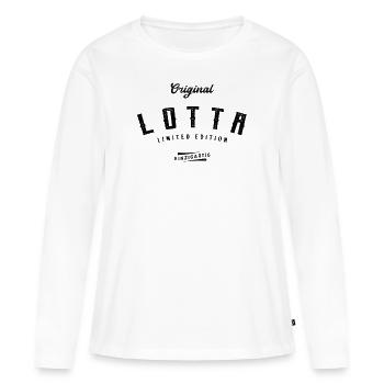 Lotta Limited Edition - Frauen Premium Bio Langarmshirt - Weiß - Vorne - Julia (174cm)