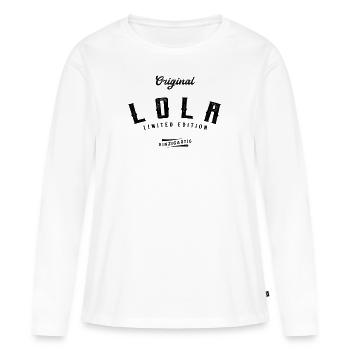 Lola Limited Edition - Frauen Premium Bio Langarmshirt - Weiß - Vorne - Julia (174cm)