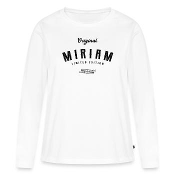 Miriam Limited Edition - Frauen Premium Bio Langarmshirt - Weiß - Vorne - Julia (174cm)