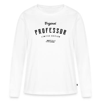 Professor Limited Edition Uni Lustig Professoren - Frauen Premium Bio Langarmshirt - Weiß - Vorne - Julia (174cm)