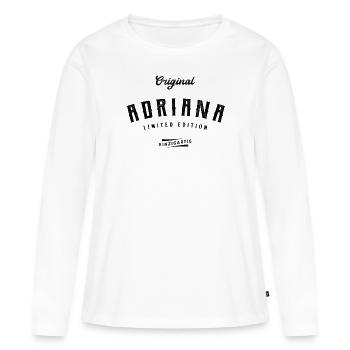 Adriana Limited Edition - Frauen Premium Bio Langarmshirt - Weiß - Vorne - Julia (174cm)