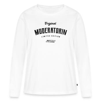 Moderatorin Limited Edition - Frauen Premium Bio Langarmshirt - Weiß - Vorne - Julia (174cm)